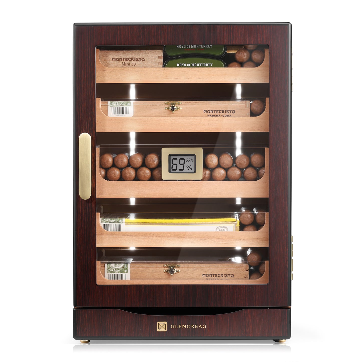MET-1031PM LED Cigar Humidor Cabinet, 250 Counts