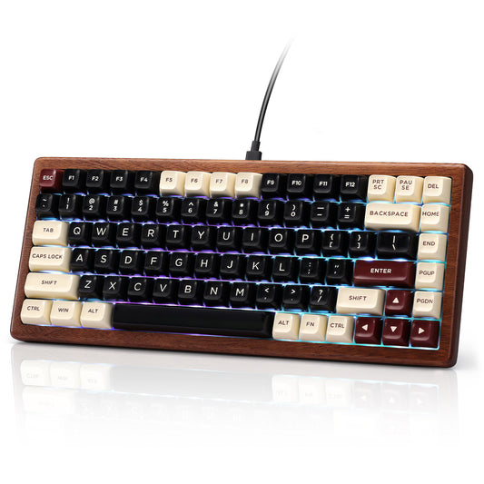 WK84 Wired Wooden Mechanical Keyboard
