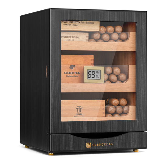 MET-1031 Classic Cigar Humidor Cabinet, 150 Counts (Ebony)