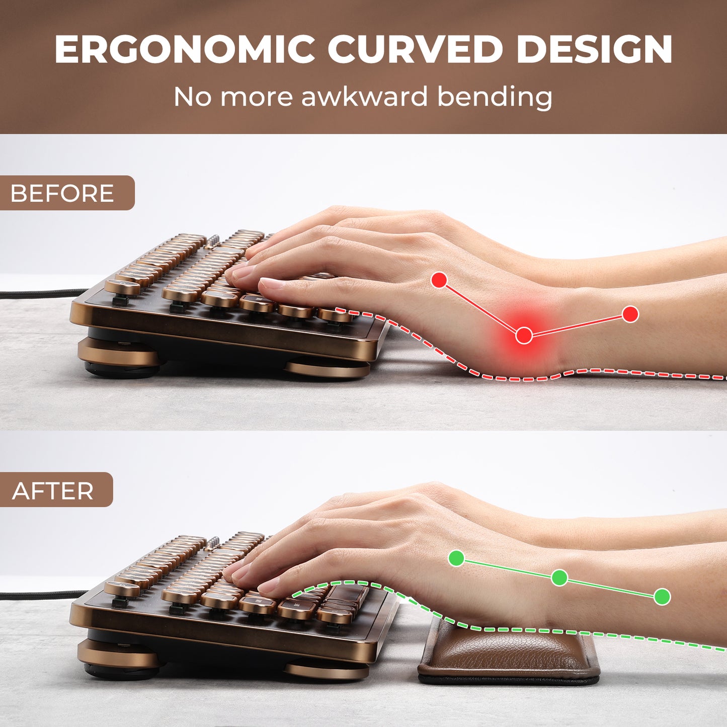Ergonomic Keyboard Wrist Rest, Tan