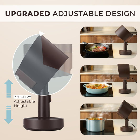 Adjustable kitchen exhaust fan with height adjustment