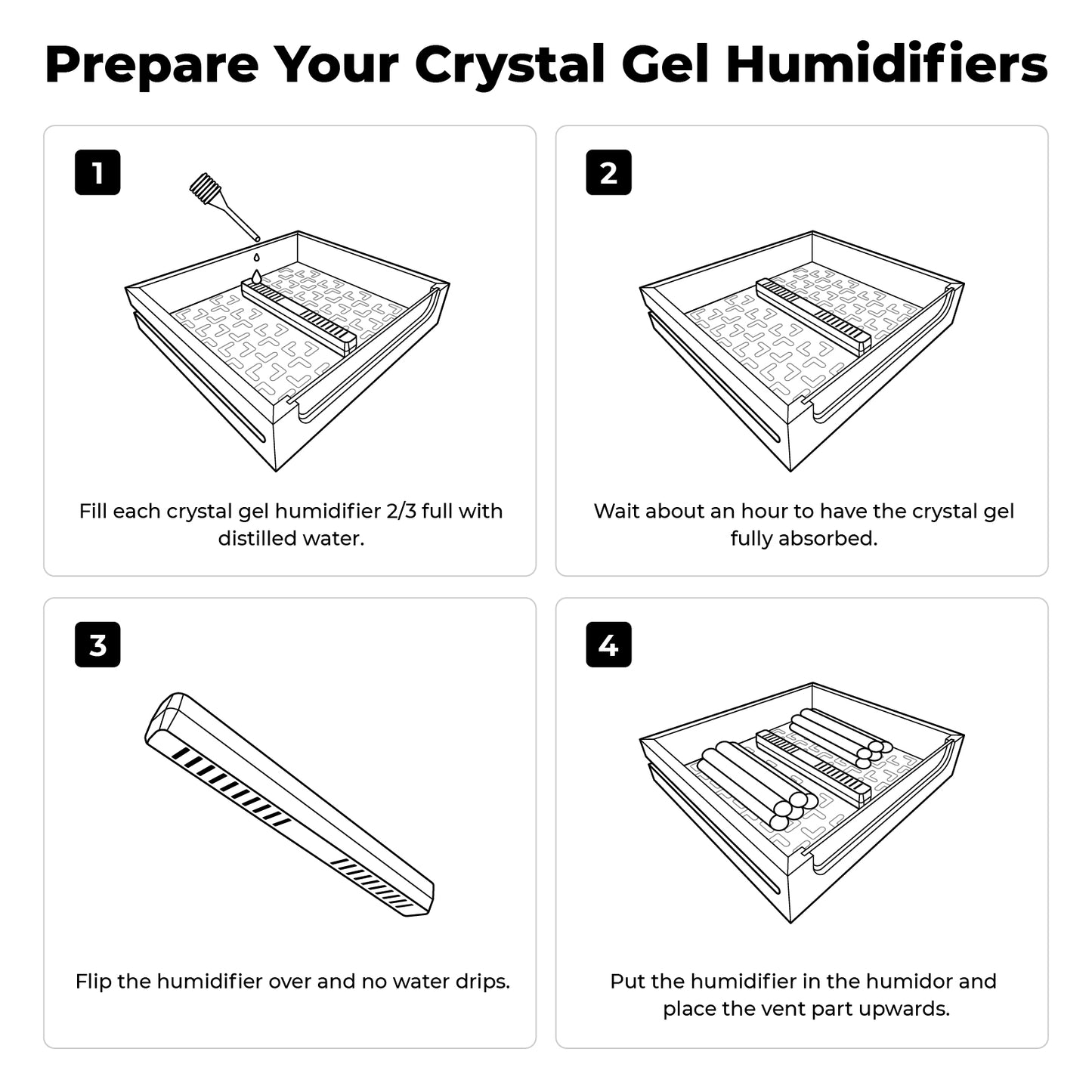Prepare your crystal gel humidifiers