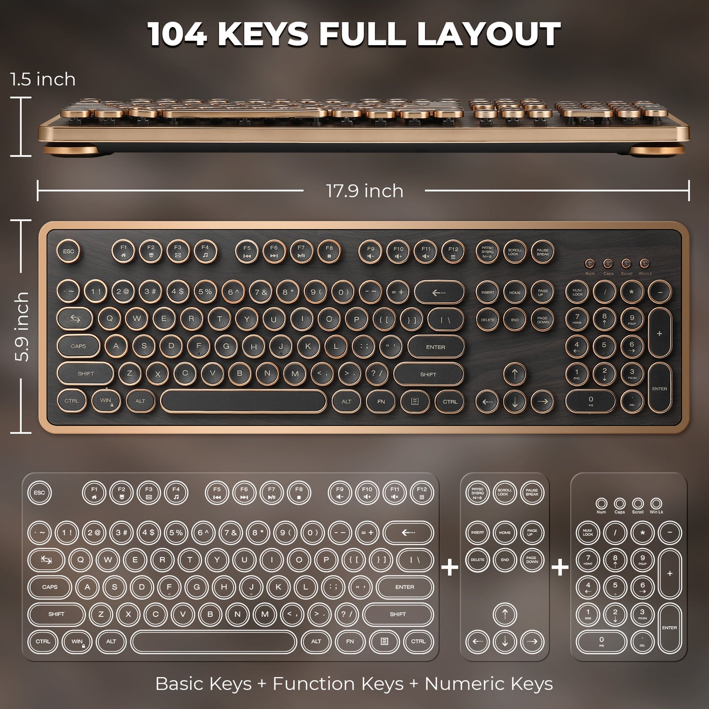 RK104-Q Programmable Wired Retro Mechanical Keyboard