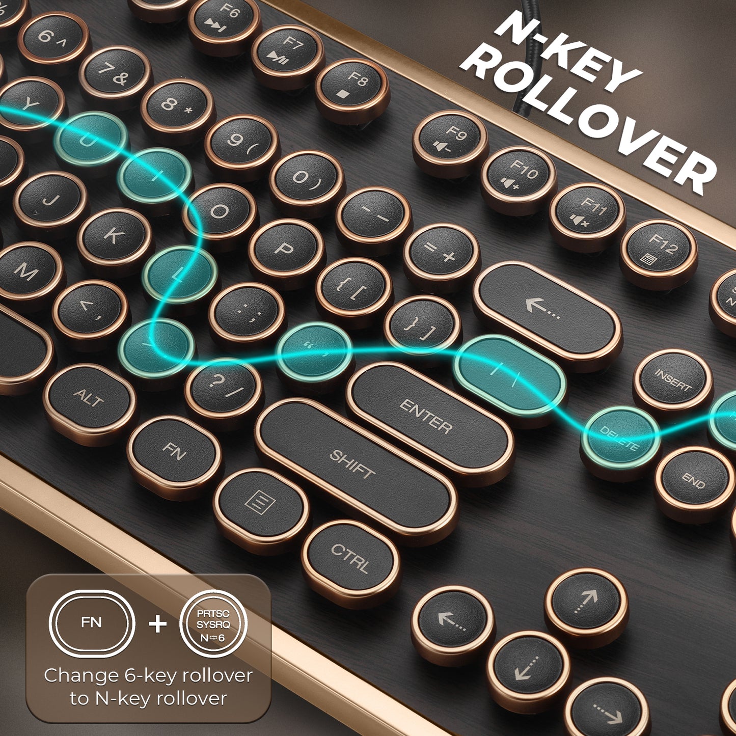RK104-Q Programmable Wired Retro Mechanical Keyboard