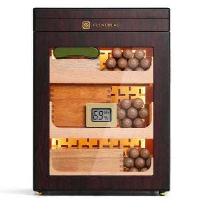 Glencreag humidor with grape display on a white background