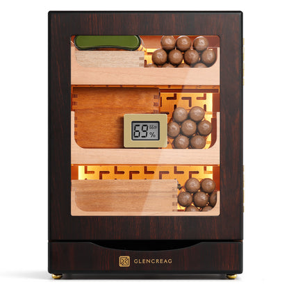 M26F-B Classic Spanish Cedar Humidor Cabinet with Bottom Drawer, 150 Counts