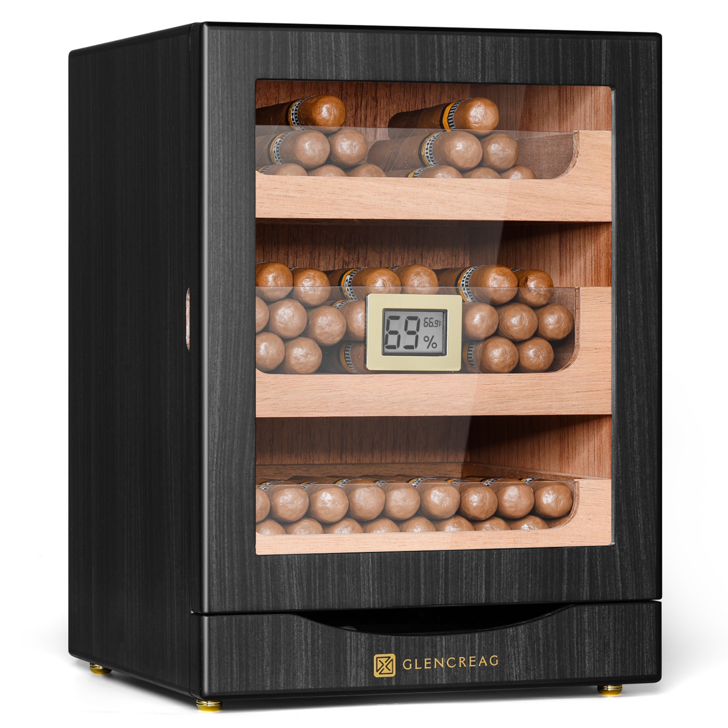 MET-1031 Classic Cigar Humidor Cabinet, 150 Counts (Ebony)