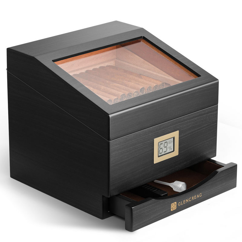 FT-2042 Classic Hunidor Box, 85 Counts (Ebony)