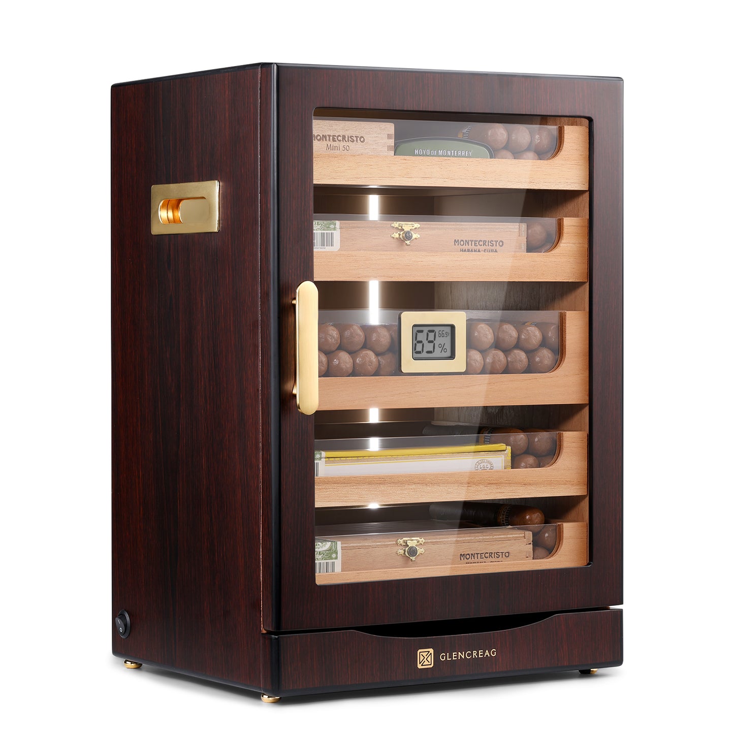 MET-1031PM LED Cigar Humidor Cabinet, 250 Counts