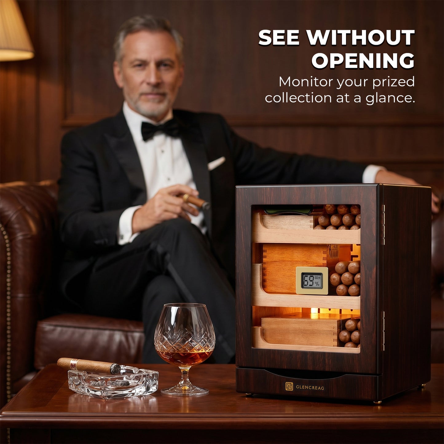 M26F-B Classic Cigar Humidor Cabinet with Bottom Drawer, 150 Counts [Coming Soon!]
