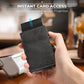 Men's Pop-Up Slim Wallet, PU Leather (Dark Gray)