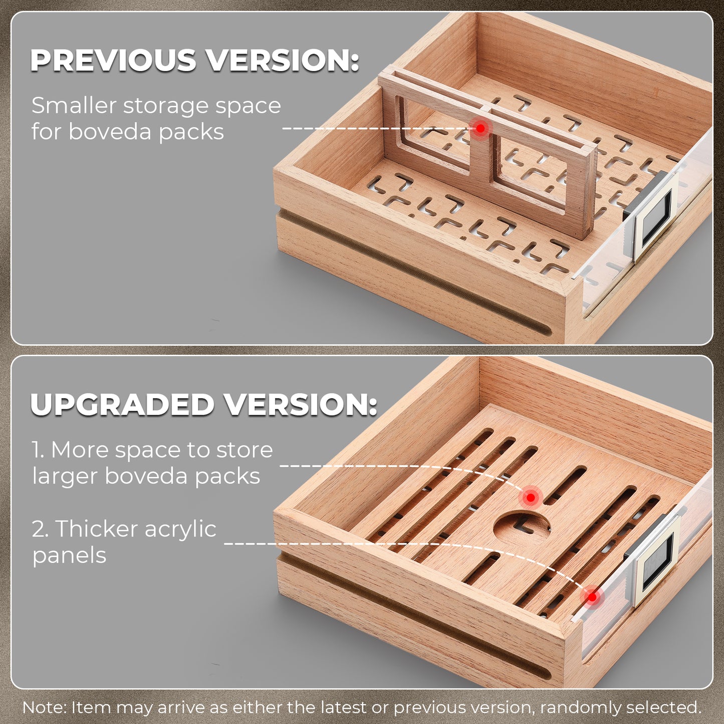 4mm Acrylic Panel of Middle Drawer for New Version MET-1031 Humidor