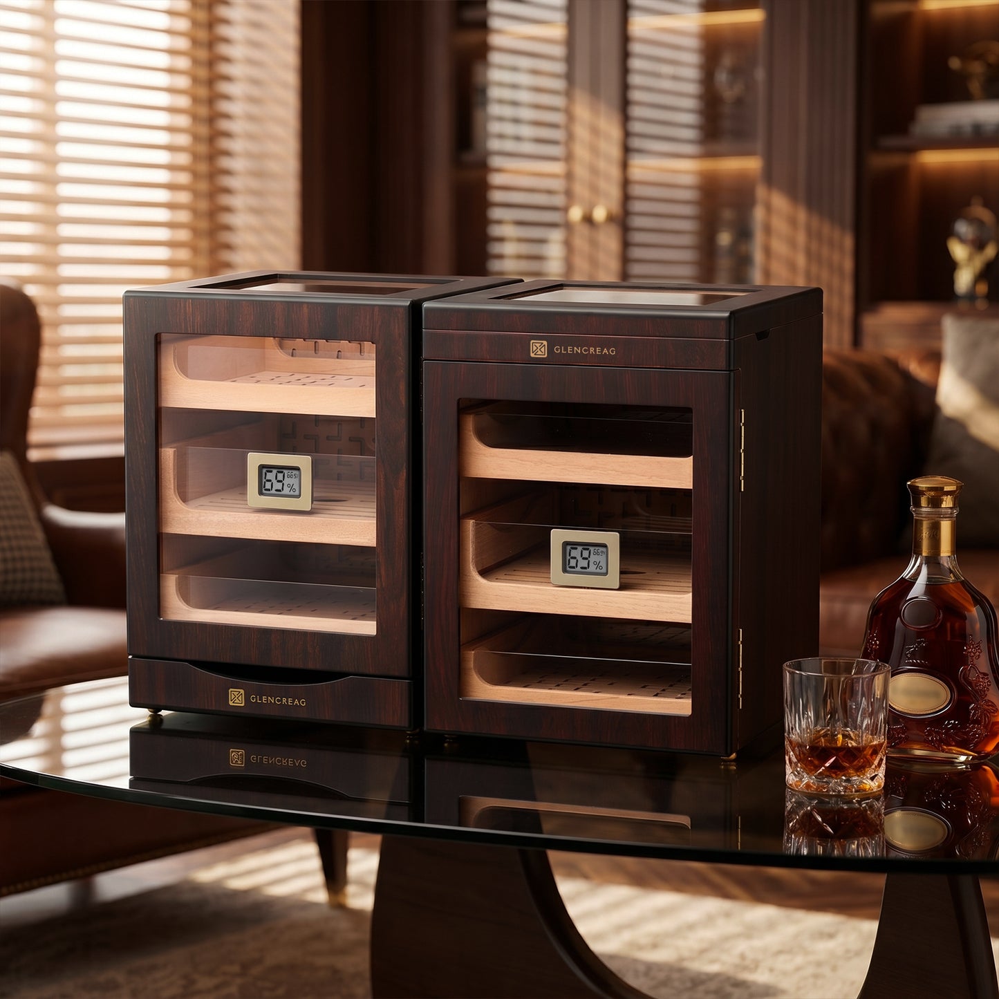 M26F-B Classic Cigar Humidor Cabinet with Bottom Drawer, 150 Counts [Coming Soon!]