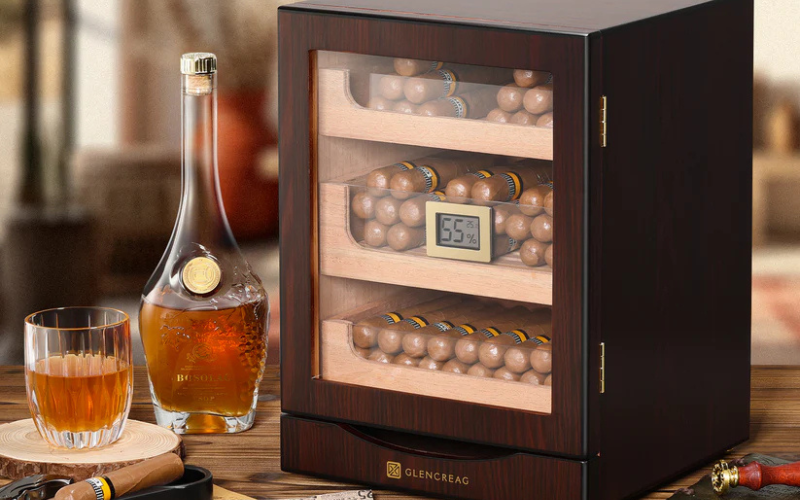 MET-1031 Classic Cigar Humidor Cabinet, 150 Counts