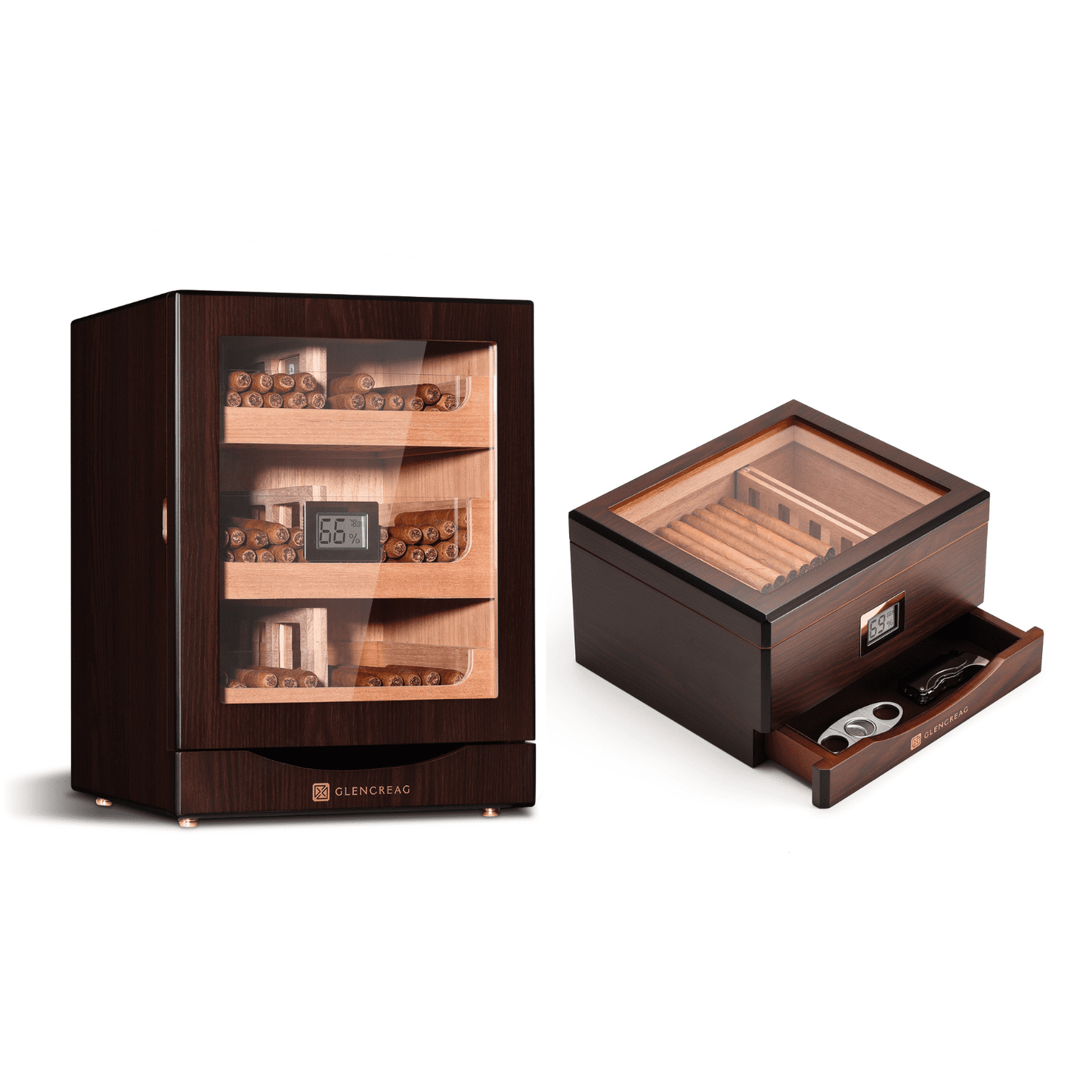 MET-1031 150 Counts Humidor Cabinet & MMT-3041 55 Counts Humidor Box