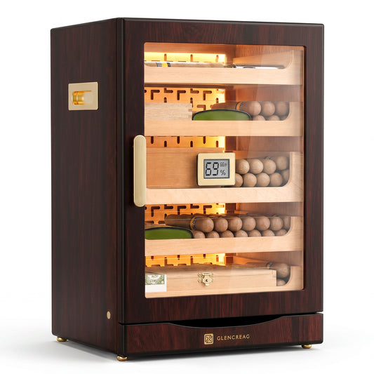 M26FM-B Classic Cigar Humidor Cabinet with Bottom Drawer, 250 Counts