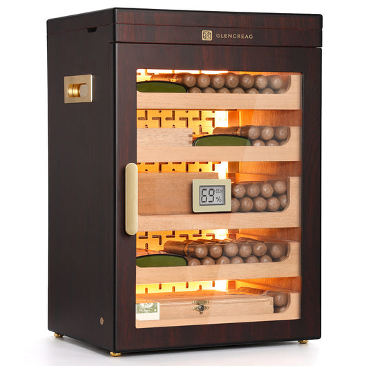 M26FM-T Classic Spanish Cedar Humidor Cabinet with Top Storage, 250 Counts