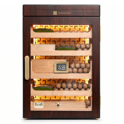 M26FM-T Classic Spanish Cedar Humidor Cabinet with Top Storage, 250 Counts