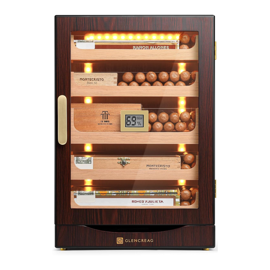 Warm White LED Lights - MET-1031PM Spanish Cedar Humidor Cabinet, 250 Counts