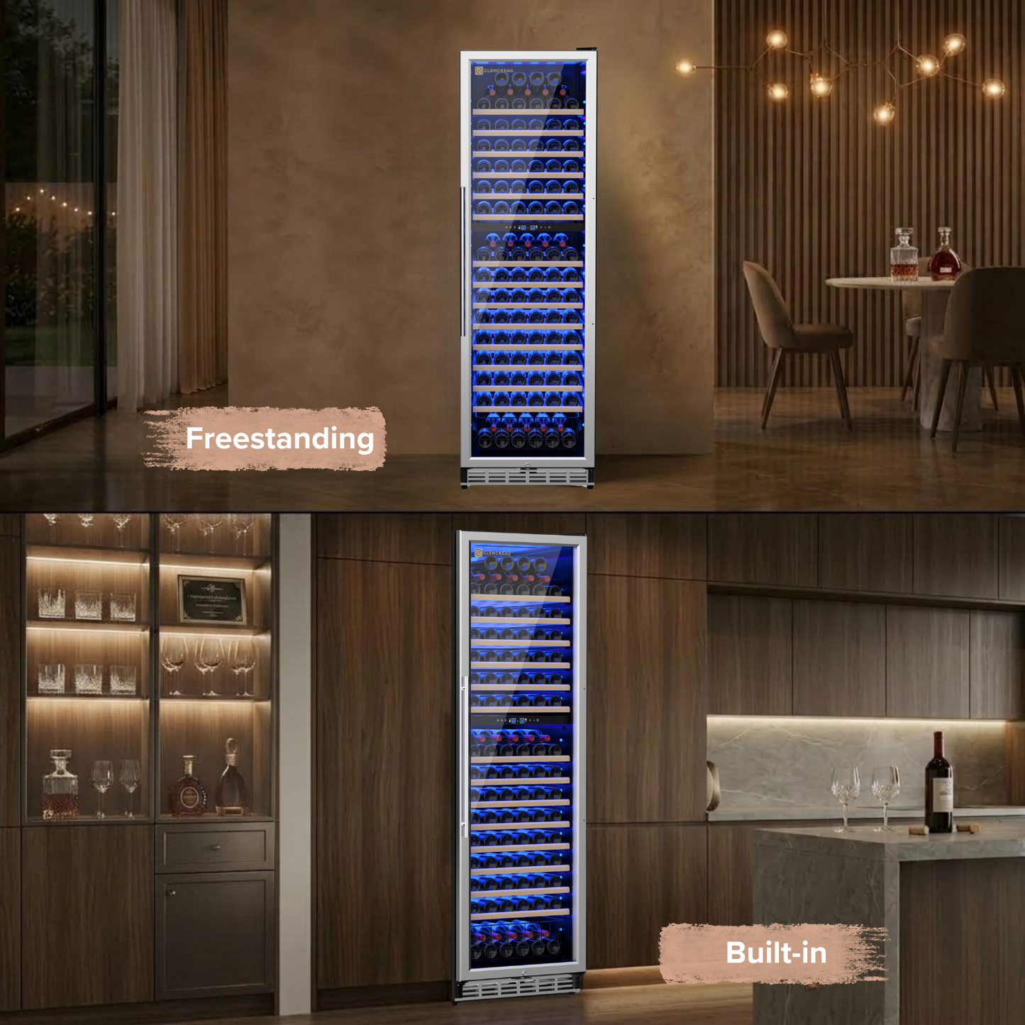 D2414 Dual-Zone Wine Cooler for Wine Storage, 174 Bottles