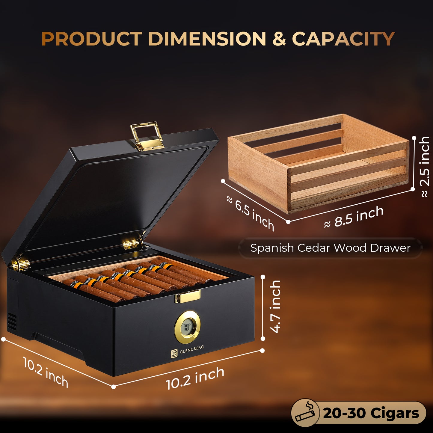 Electric Thermostatic Cigar Humidor Box