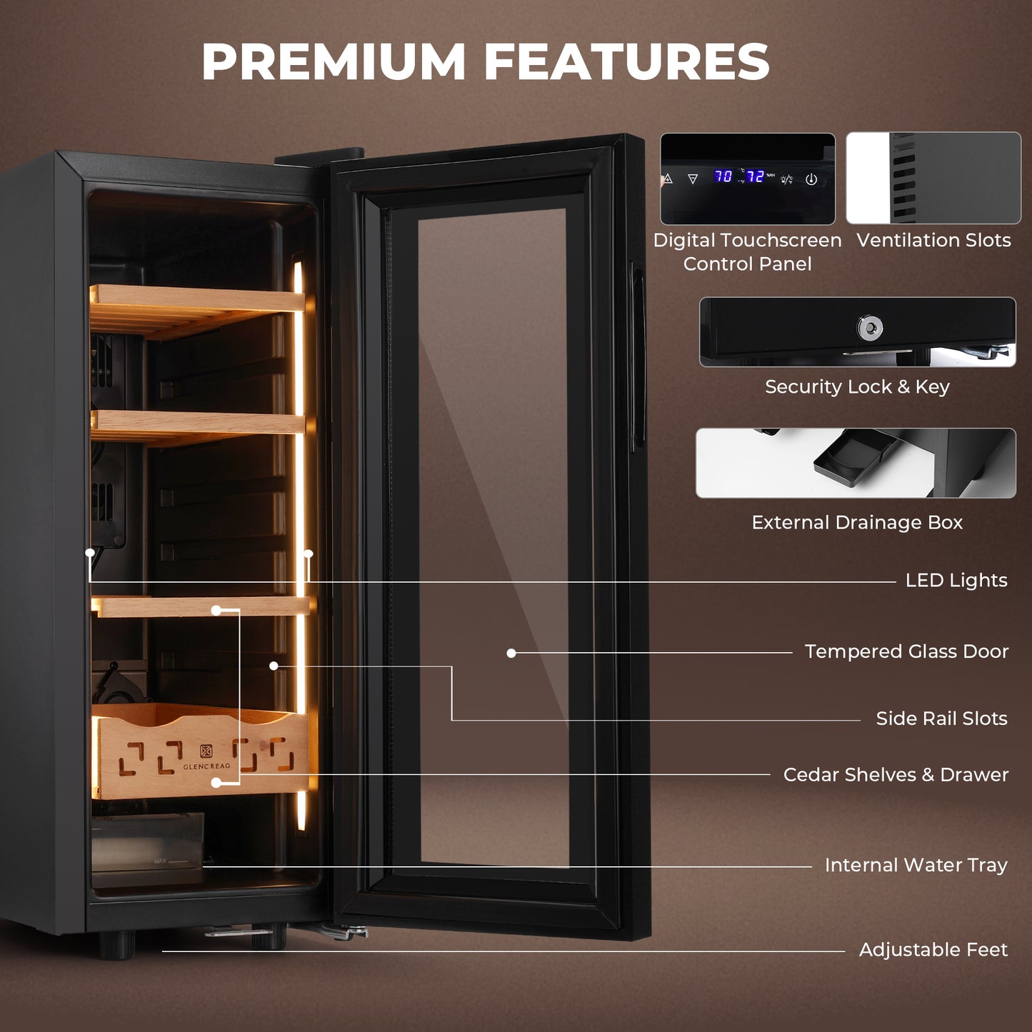 MNC-4041 Electric Humidor Cabinet, 250 Counts