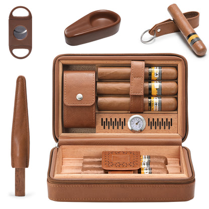 Portable Leather Travel Case with Compartments - EU Version