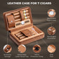 PR-5041 Portable Travel Leather Humidor Case, 7 Counts [Upgraded Version!]