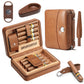 PR-5041 Portable Travel Leather Humidor Case, 9 Counts