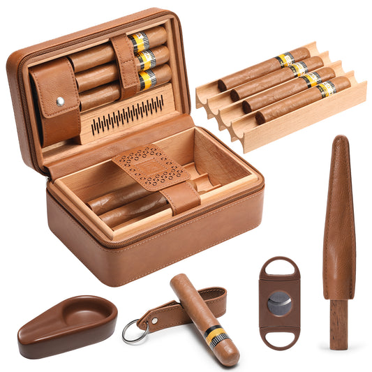 PR-5041 Portable Travel Leather Humidor Case, 11 Counts [PRE-ORDER!]