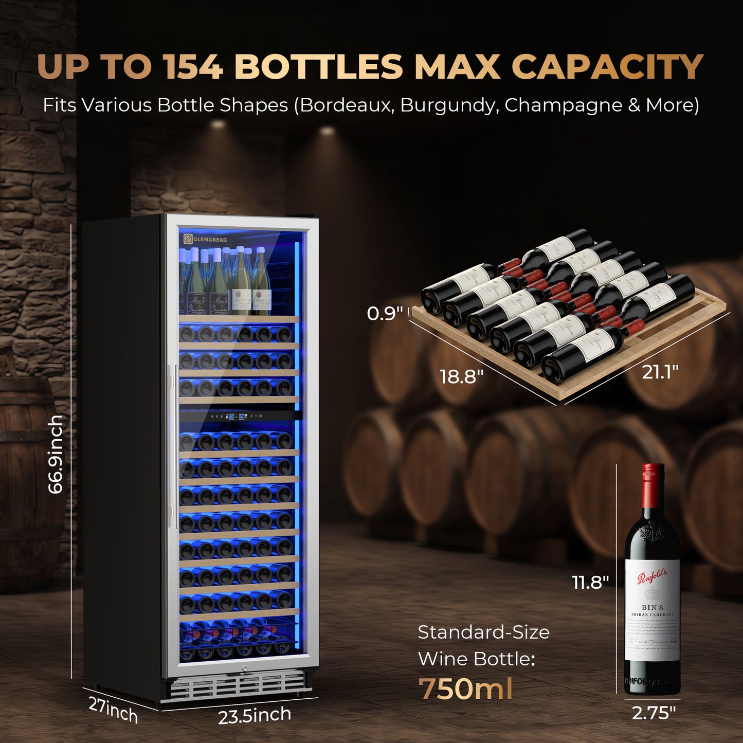 D2413 Dual-Zone Wine Cooler for Wine Storage, 154 Bottles [Early Bird Price!]